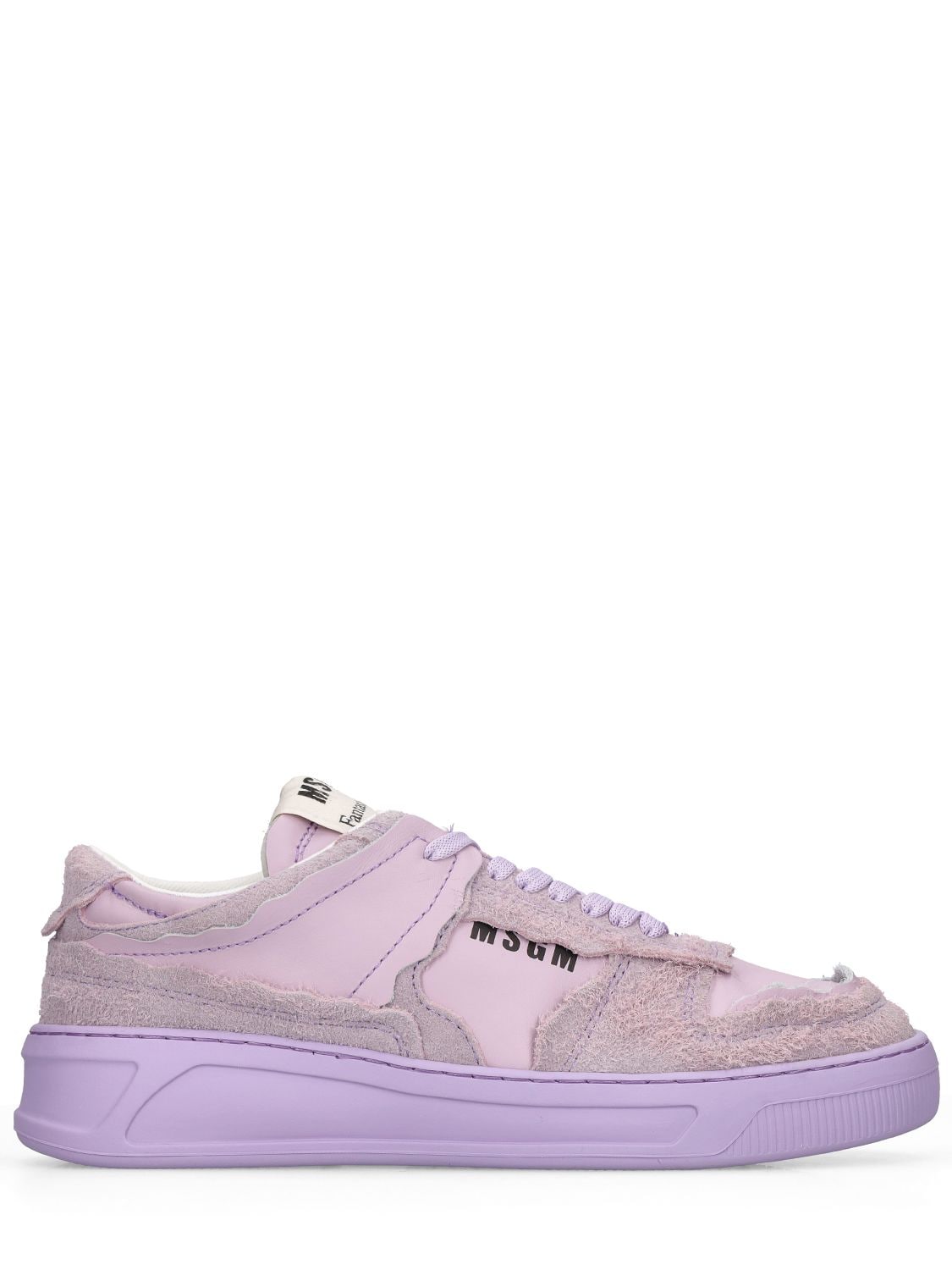 Msgm Low Top Suede Sneakers In Purple