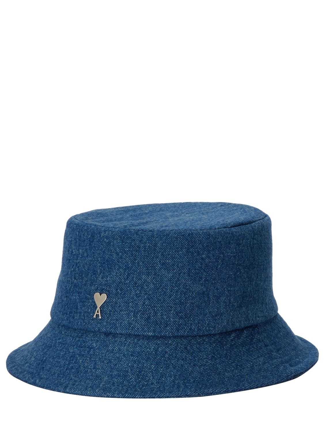 Ami Alexandre Mattiussi Ami De Coeur Denim Bucket Hat In Blue