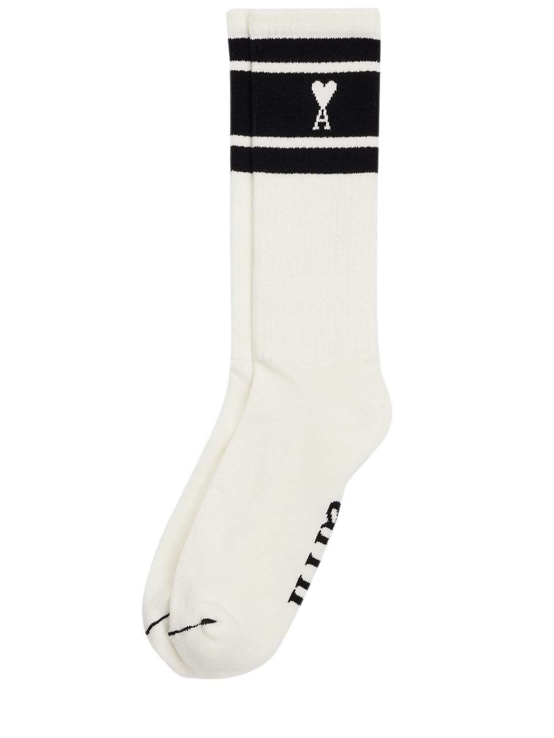 Shop Ami Alexandre Mattiussi Adc Striped Socks In Black,multi
