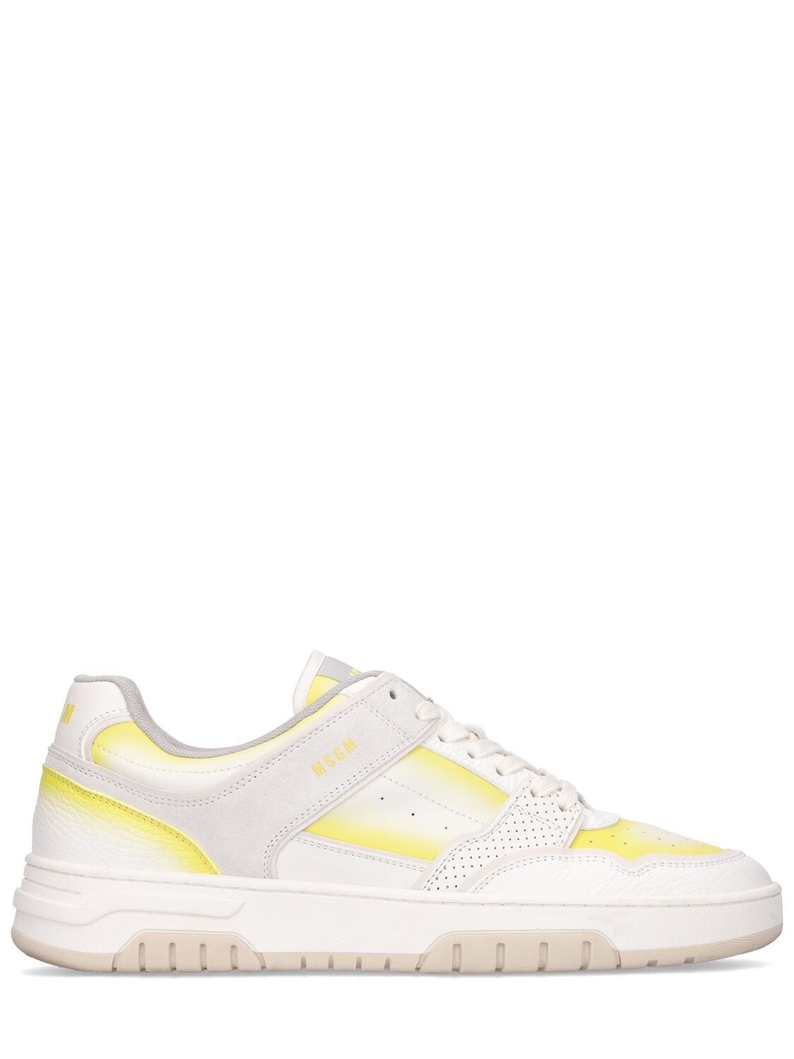 MSGM AIRBRUSH LEATHER LOW TOP SNEAKERS