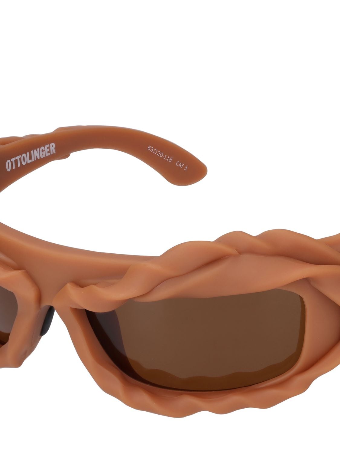 Shop Ottolinger 3d Twisted Frame Sunglasses In Brown