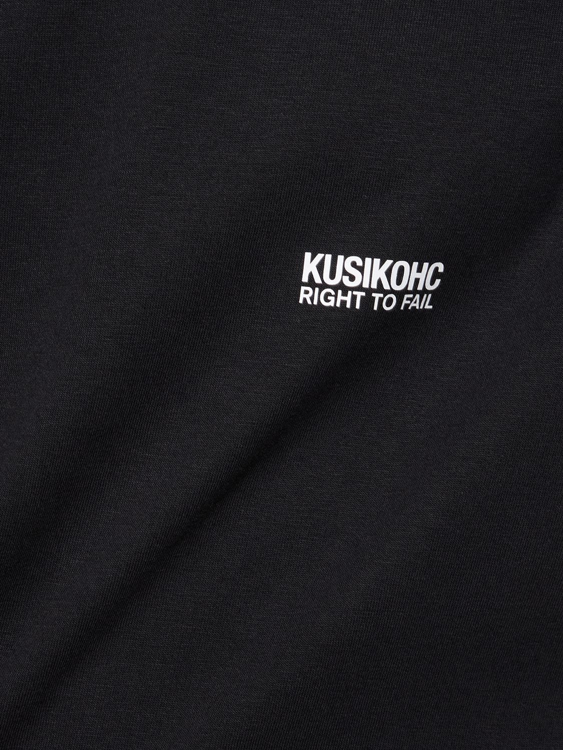 Shop Kusikohc Printed Cotton T-shirt In Black