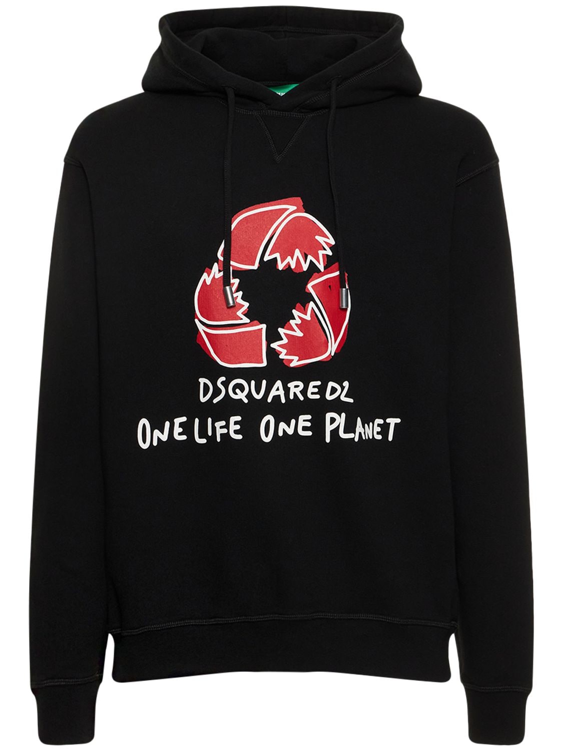 DSQUARED2 RECYCLE LEAF HOODED SWEATSHIRT