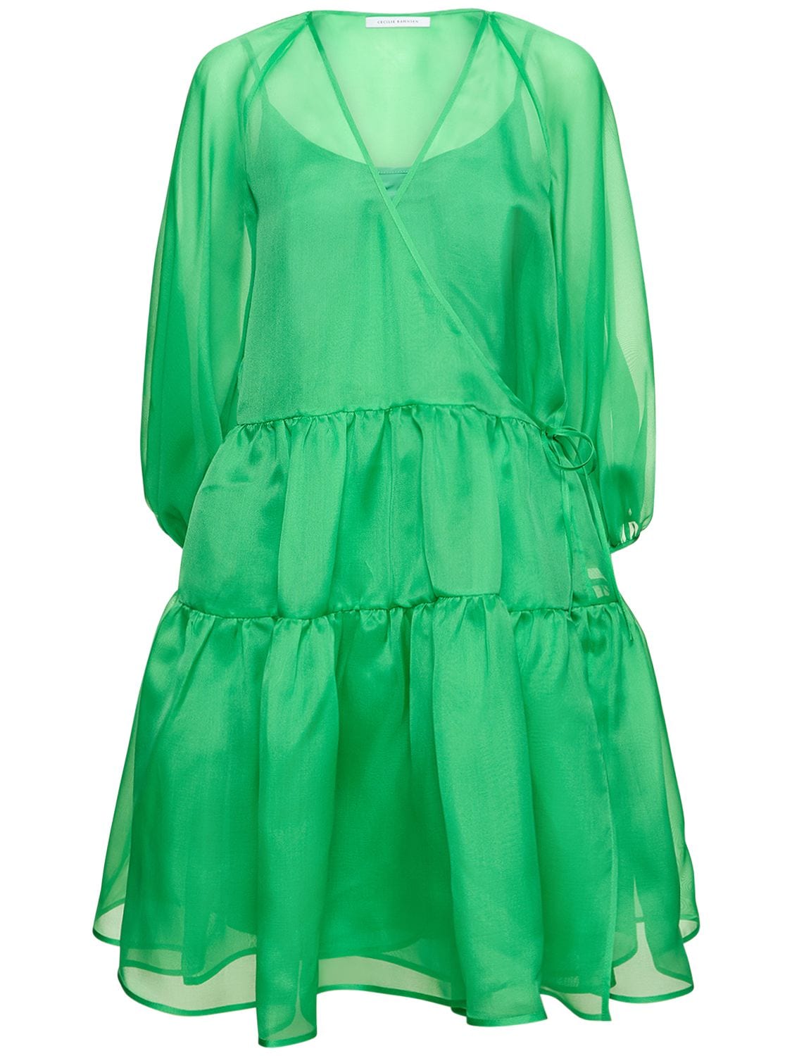 Cecilie Bahnsen Mirabelle Silk Organza Mini Dress In Green