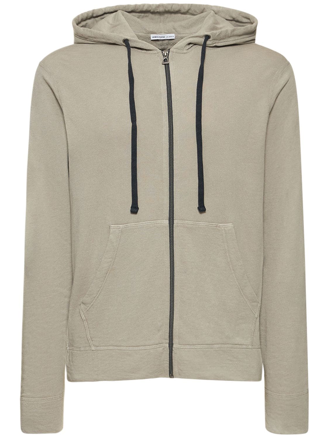 James Perse Vintage Cotton French Terry Zip Hoodie In Khaki