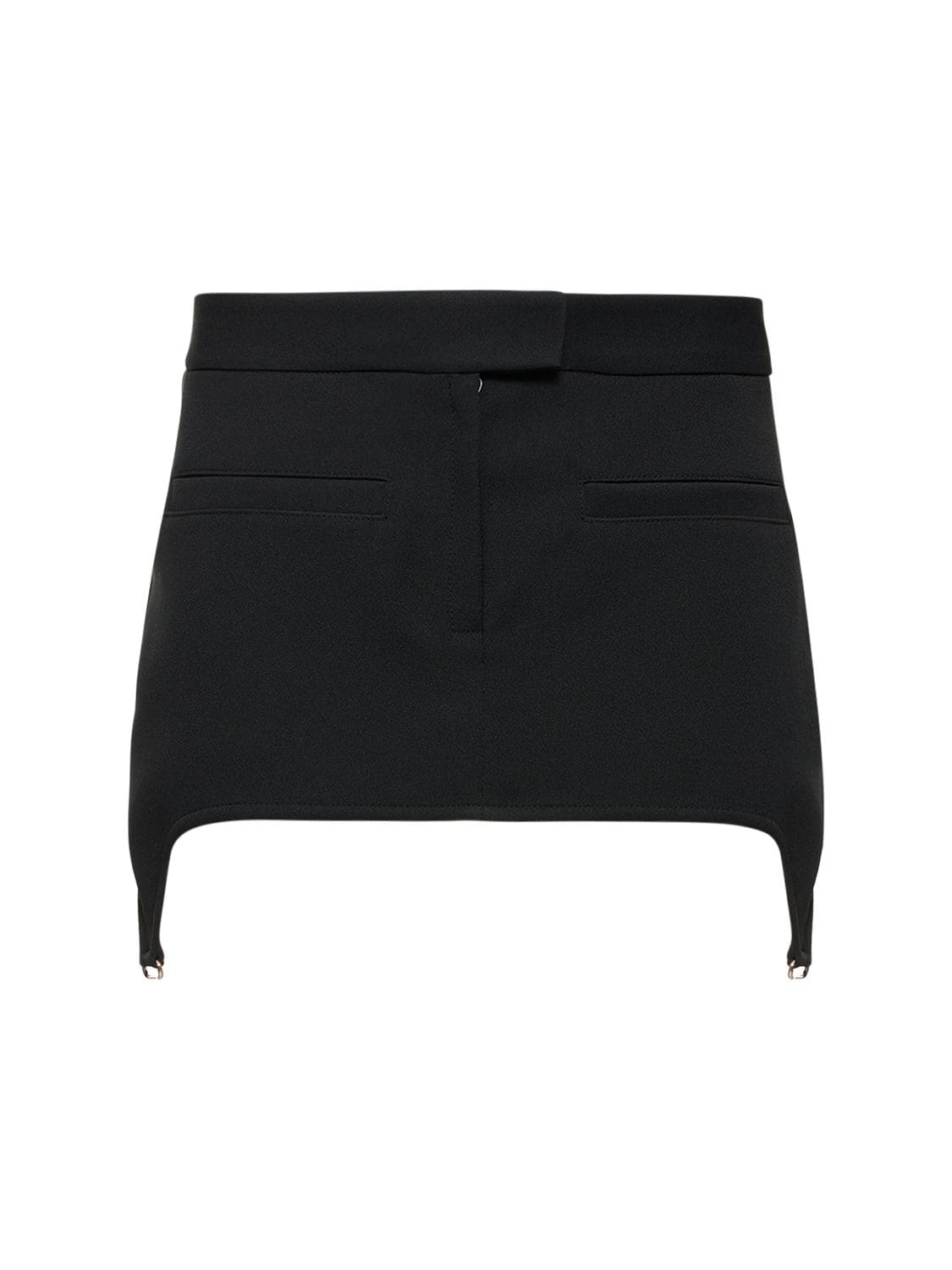 Courrèges Twill Suspenders Mini Skirt In Black