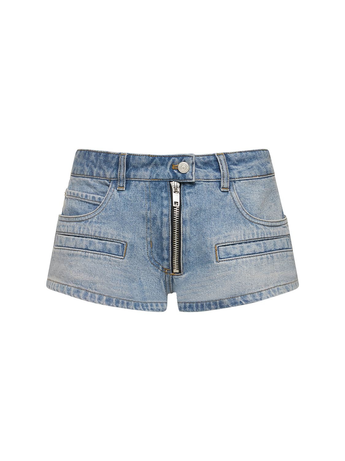 COURRÈGES DIRTY COTTON DENIM BAGGY SHORTS