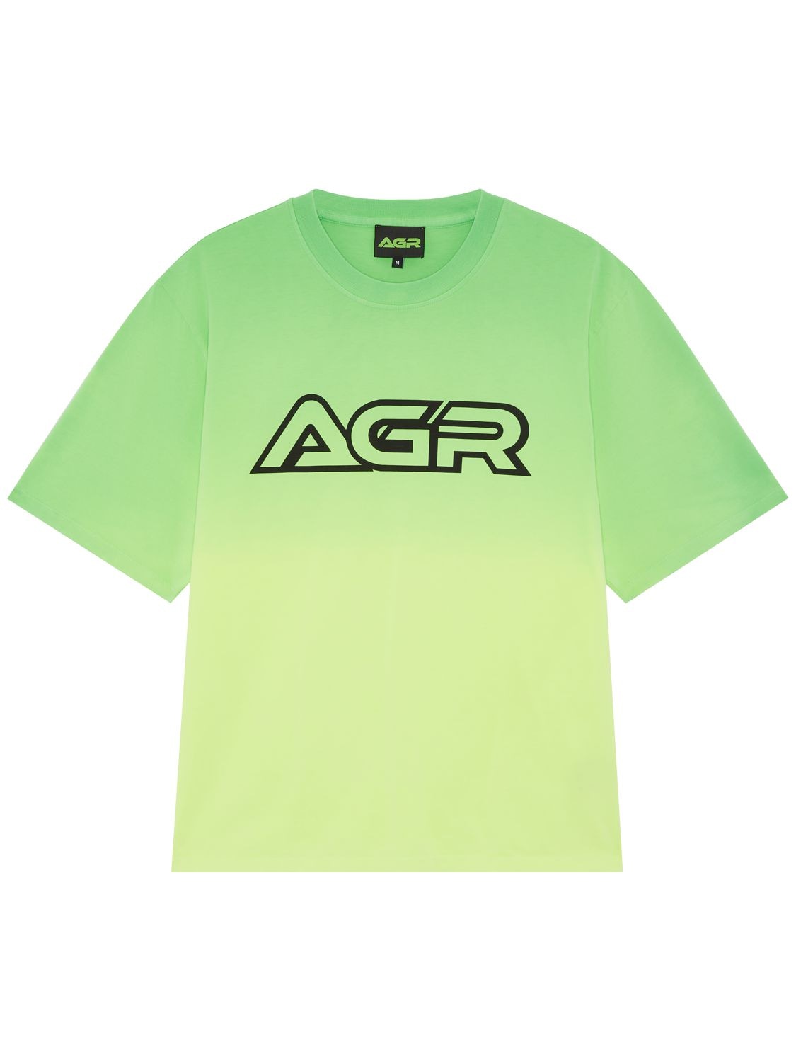 Agr Logo Print Cotton Jersey T-shirt In Green,yellow