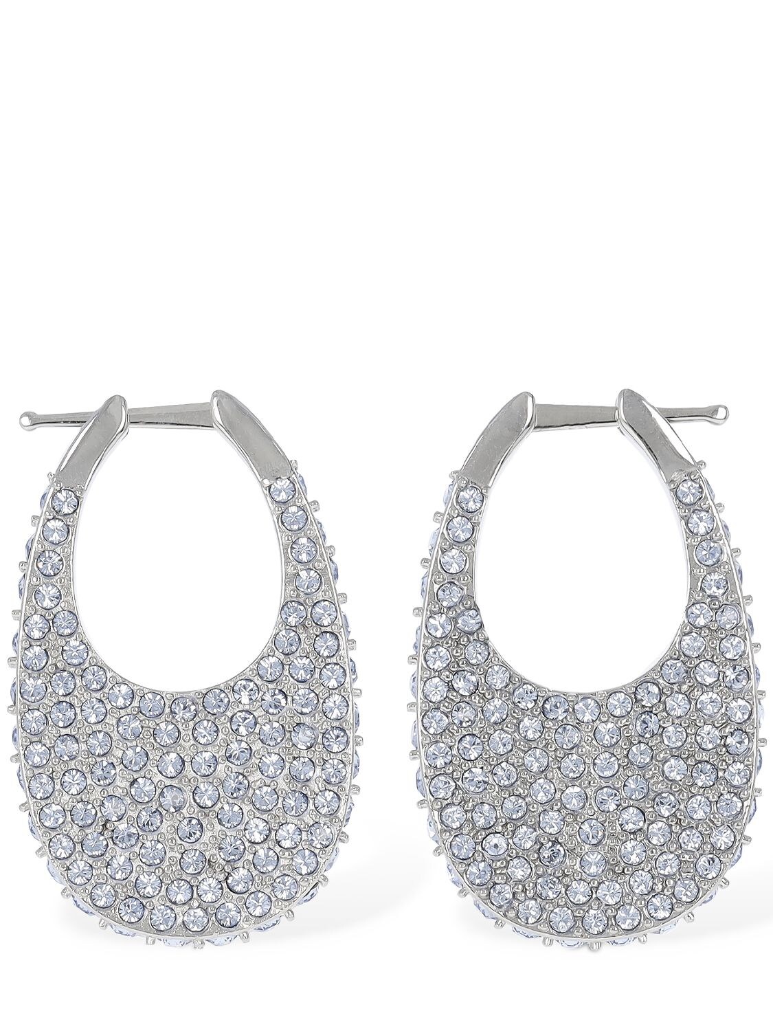 Image of Medium Swipe Crystal Earrings