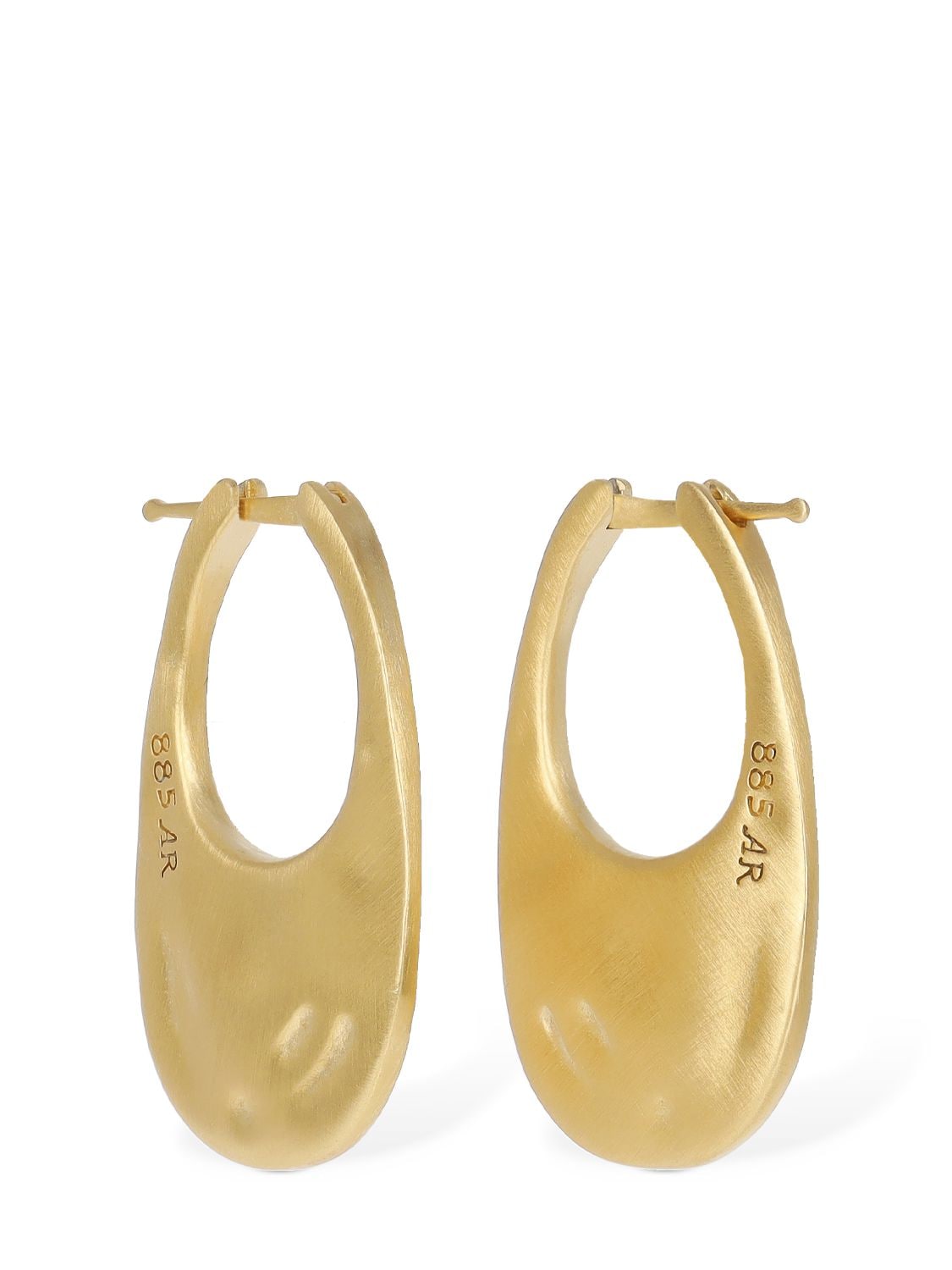 Shop Coperni Medium Swipe Earrings In Gold