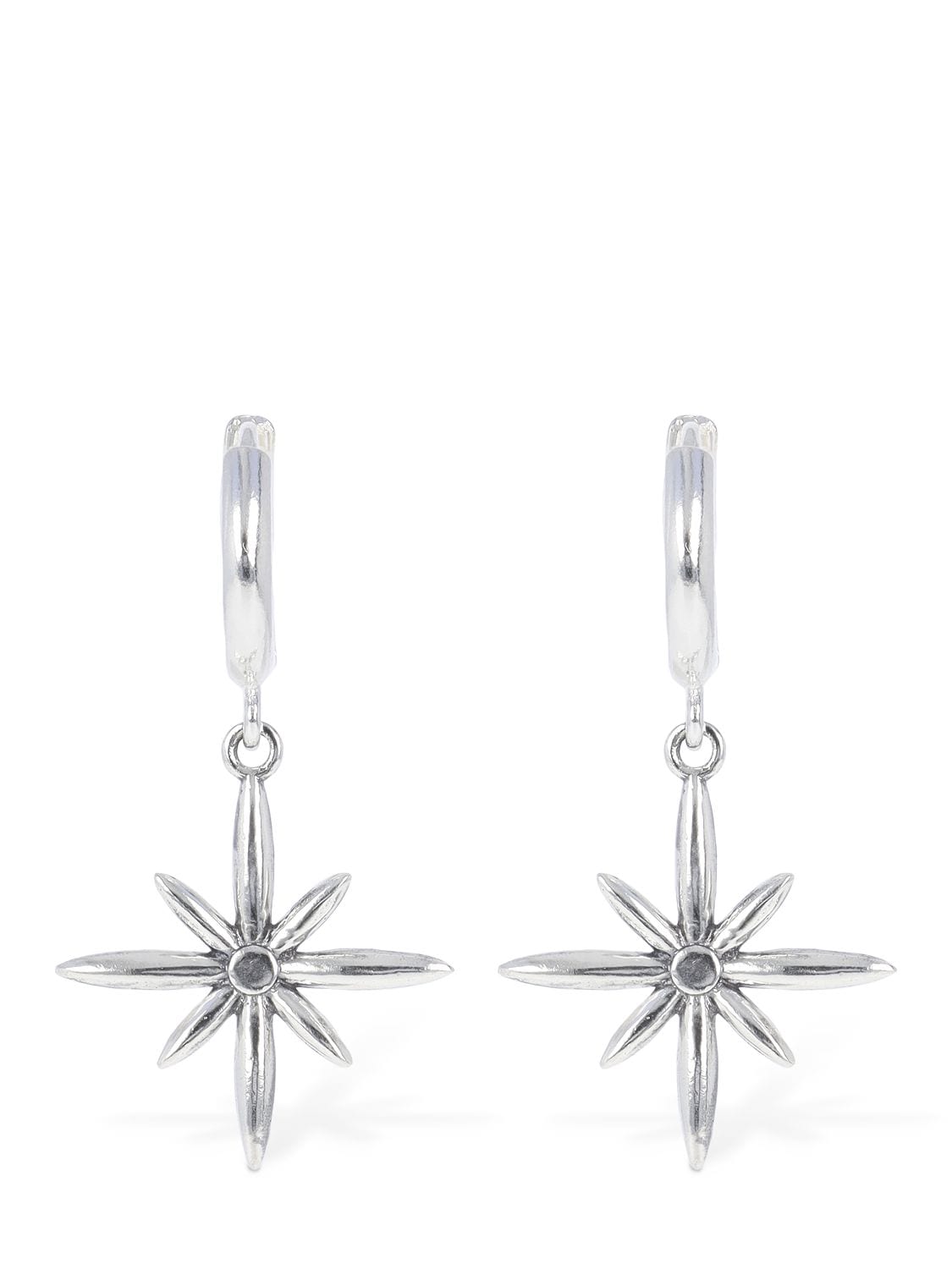 Kusikohc Starflower Hoop Earrings In Silber