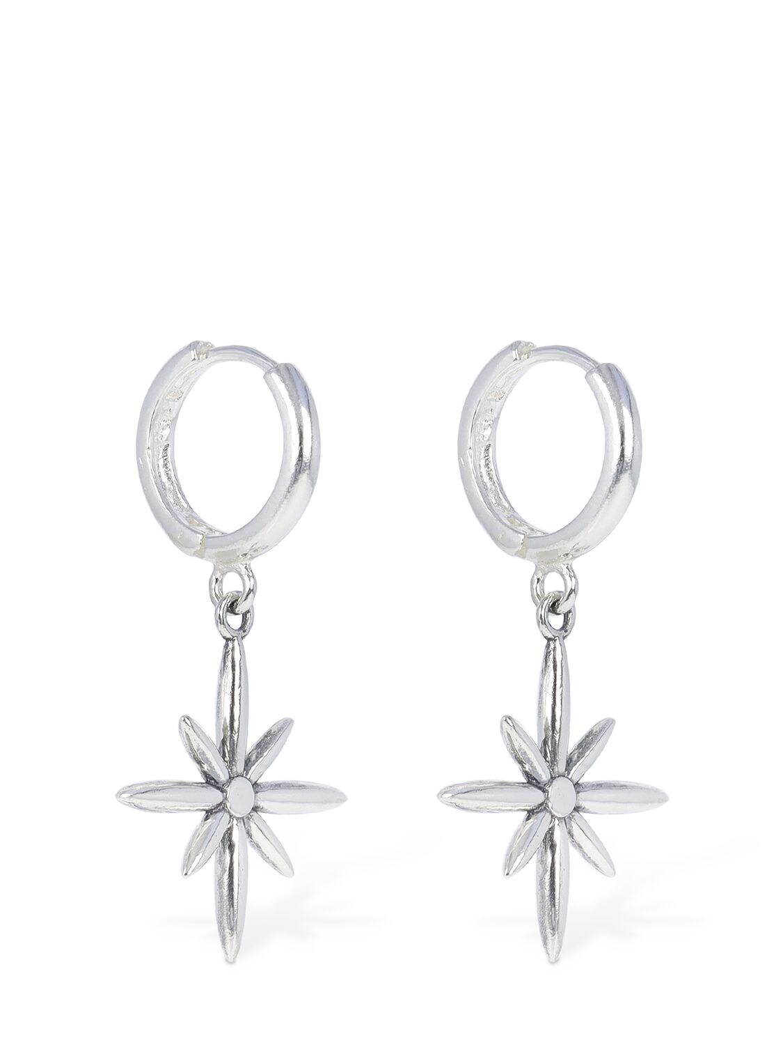 Shop Kusikohc Starflower Hoop Earrings In Silber