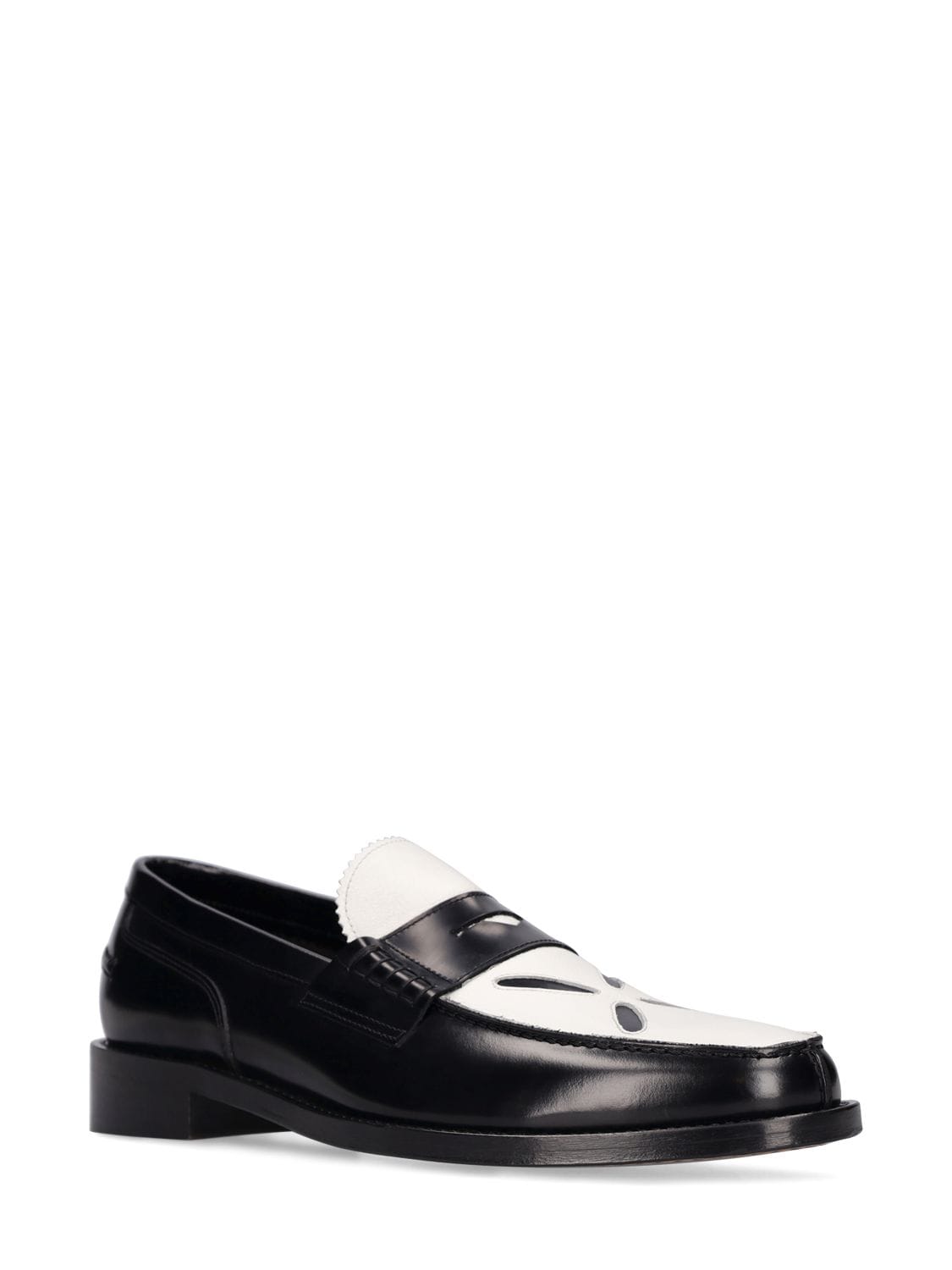 Stefan Cooke Black & White Slashed Loafers In Black,white | ModeSens