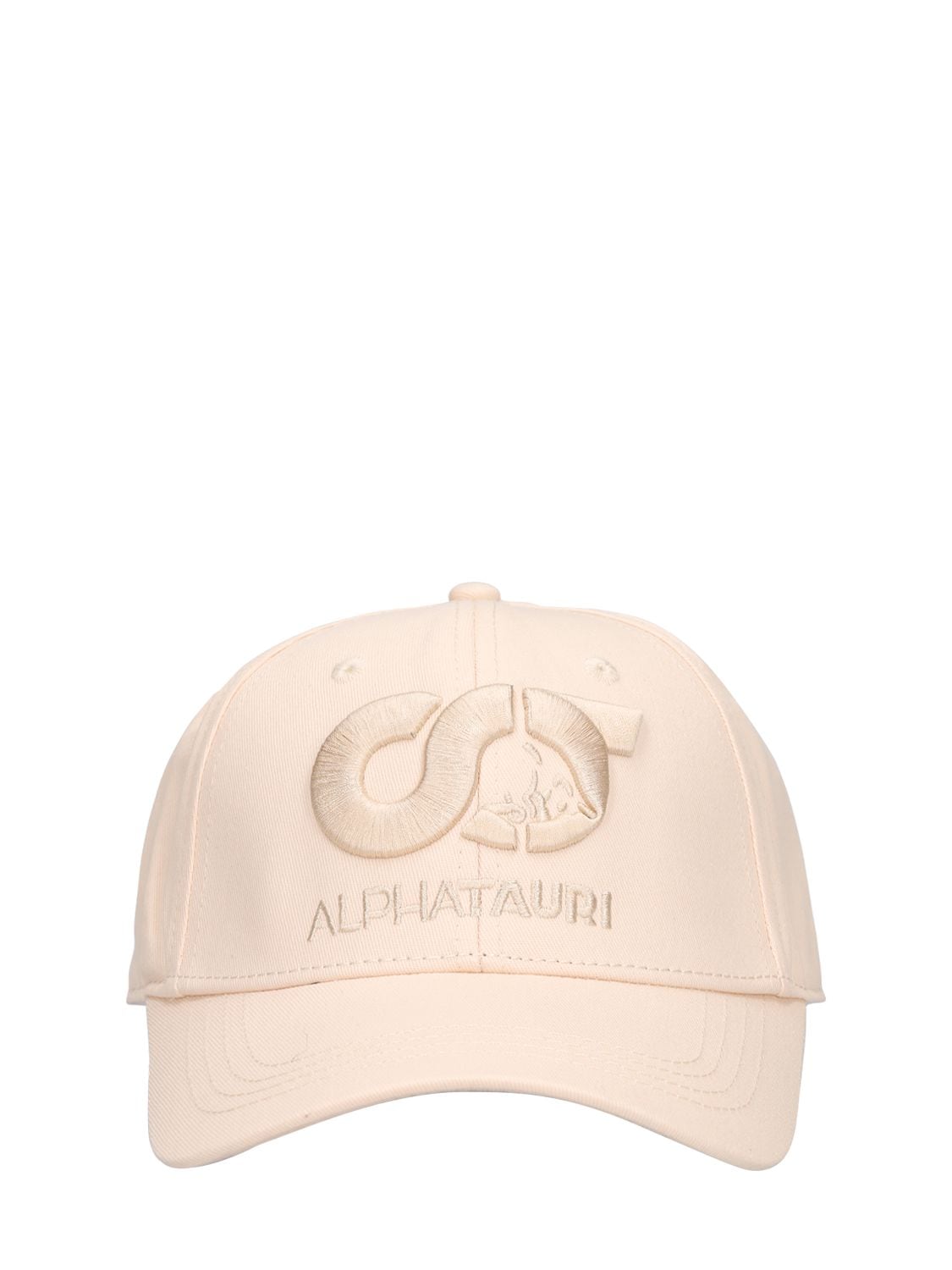 Alphatauri Logo Embroidery Cotton Cap In Off White