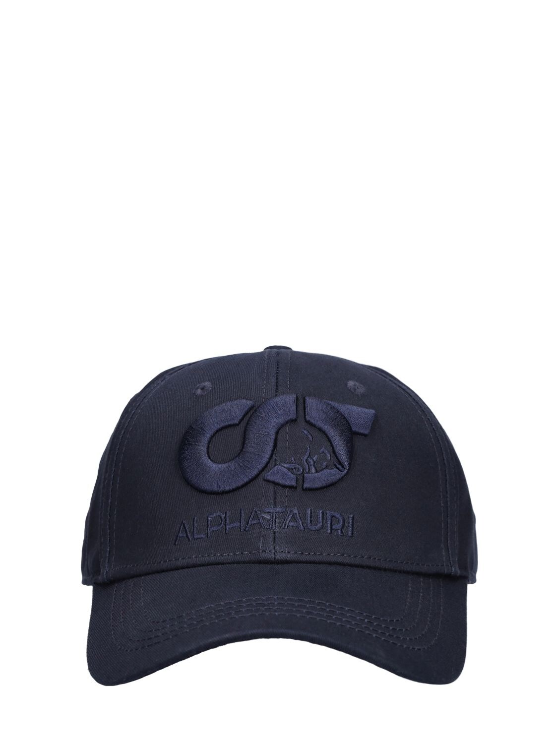 Alphatauri Logo Embroidery Cotton Cap In Navy
