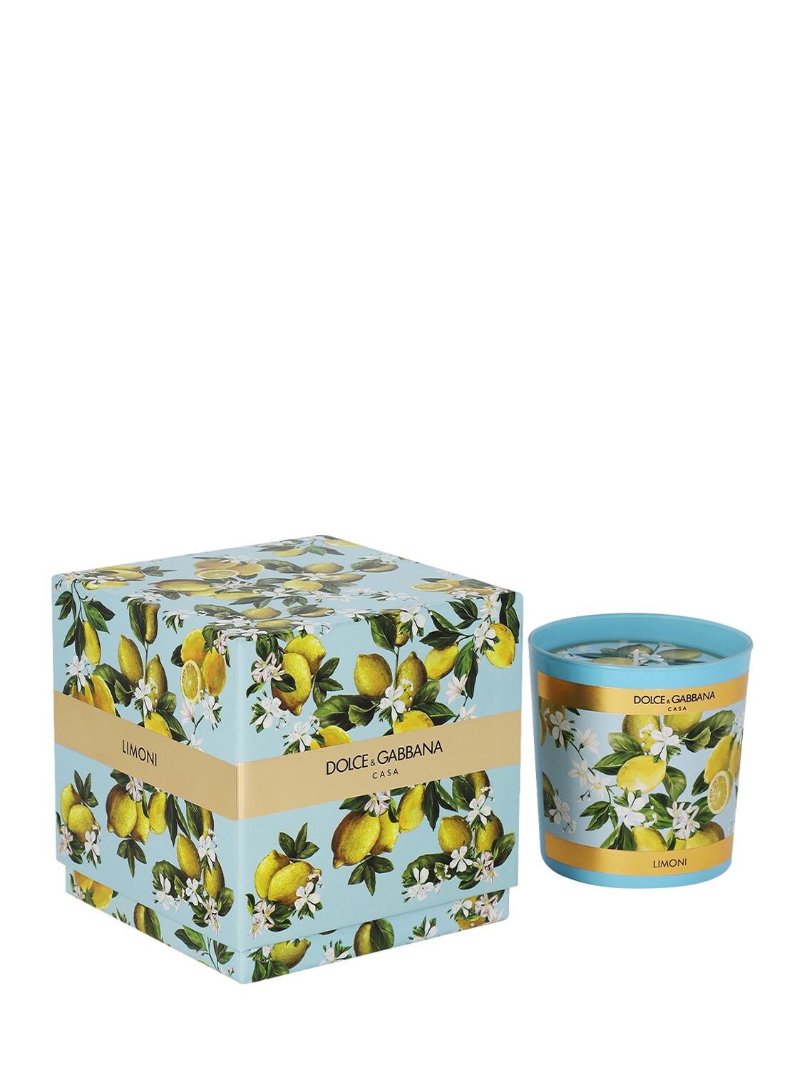 Shop Dolce & Gabbana Lemon Scented Candle In Blue