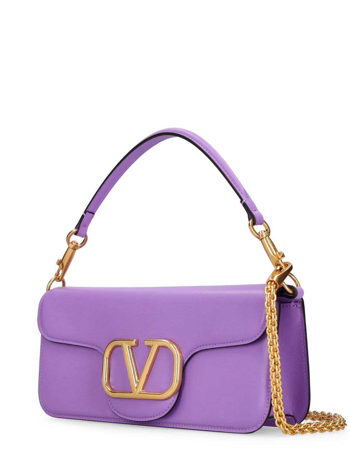 Shop Valentino Loco' Leather Shoulder Bag In Glicine