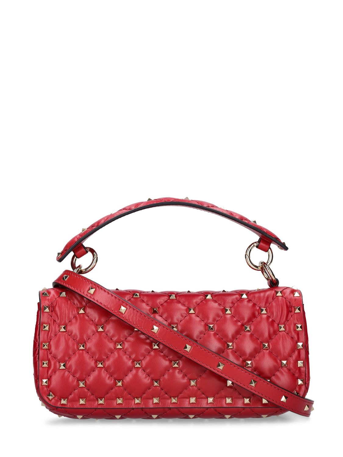 Valentino Garavani Small Rockstud Leather Shoulder Bag In Red