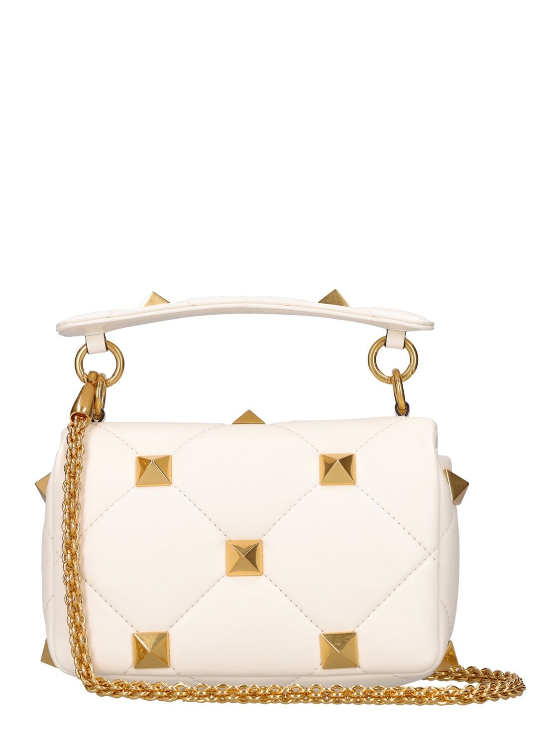Shop Valentino Roman Stud Small Shoulder Bag In White