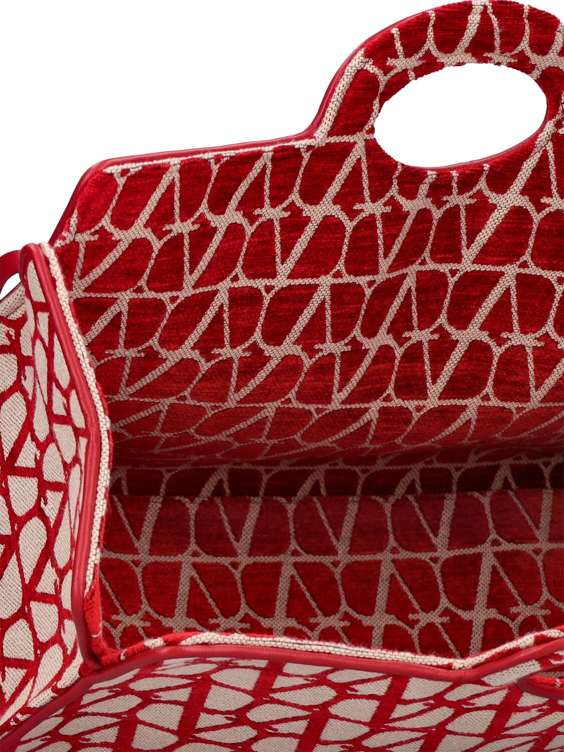 Shop Valentino Sculpture Tote Bag In Beige,rosso