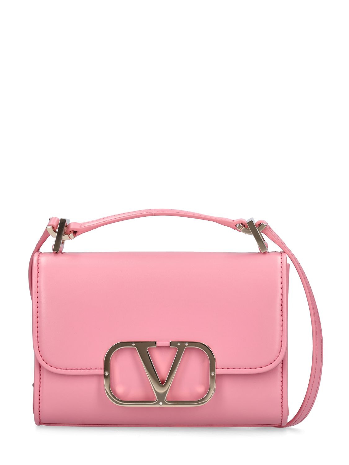 Valentino Garavani Small V Logo Type Shoulder Bag in Pink