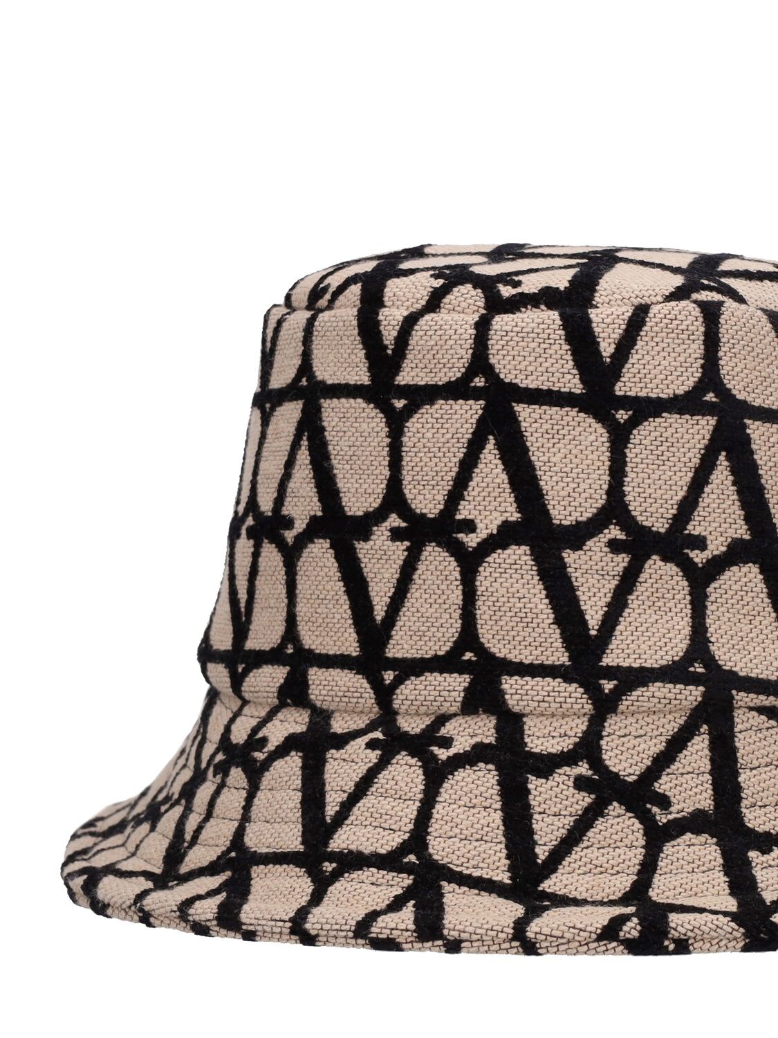 Shop Valentino Vlogo Monogram Bucket Hat In Beige,black