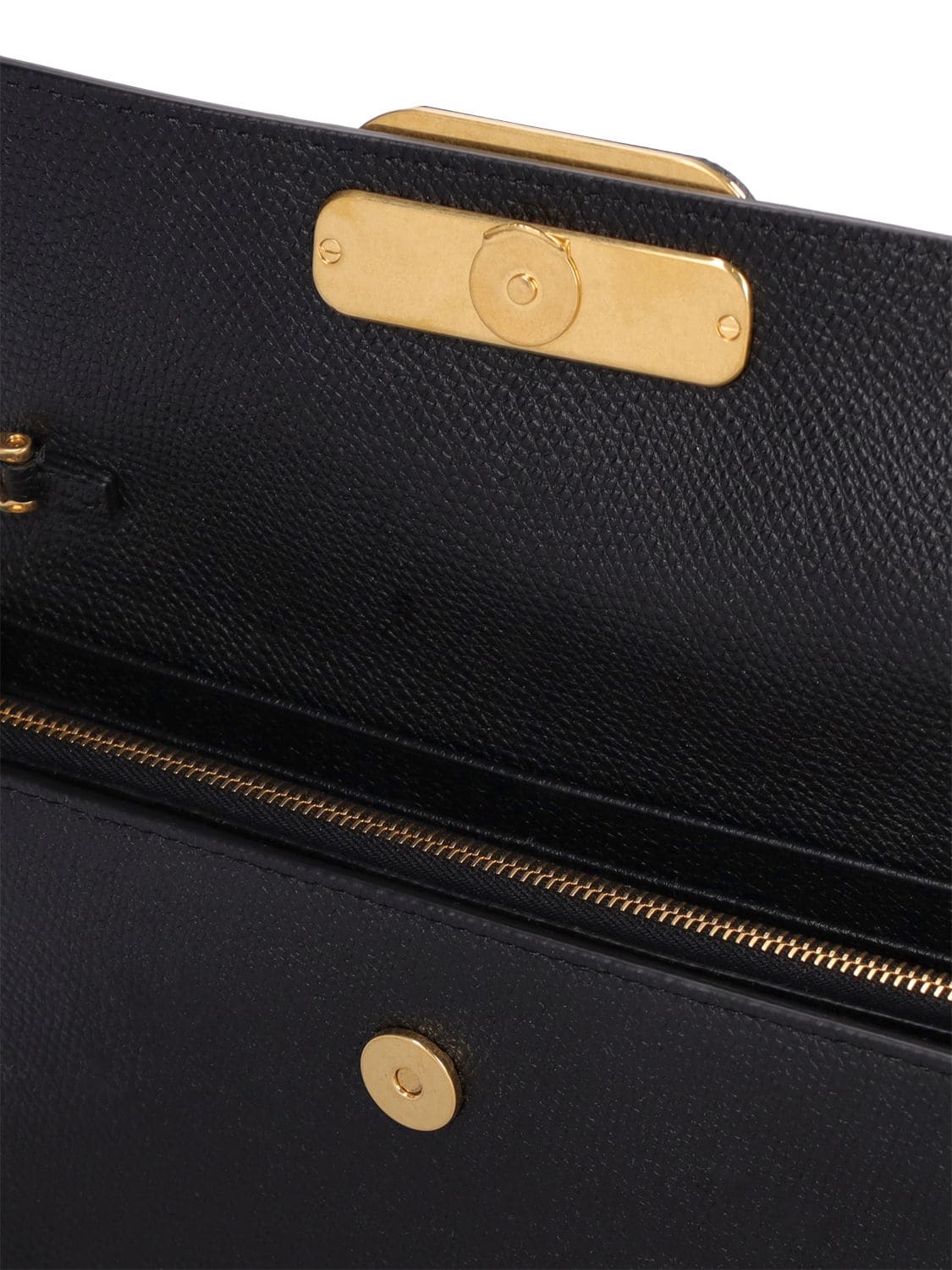 Shop Valentino Vlogo Leather Wallet W/chain In Black