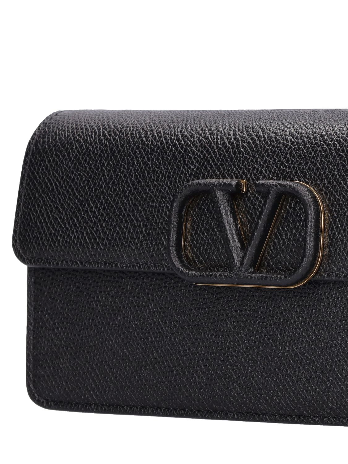 VALENTINO GARAVANI VLOGO LEATHER WALLET W/CHAIN 