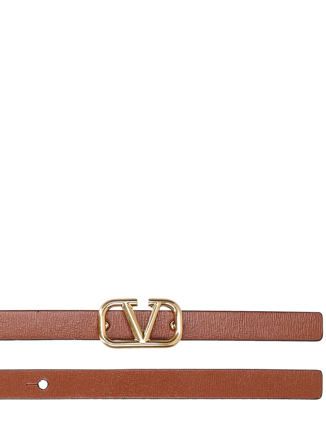 Shop Valentino 1cm Reversible Leather Belt In Brown,black