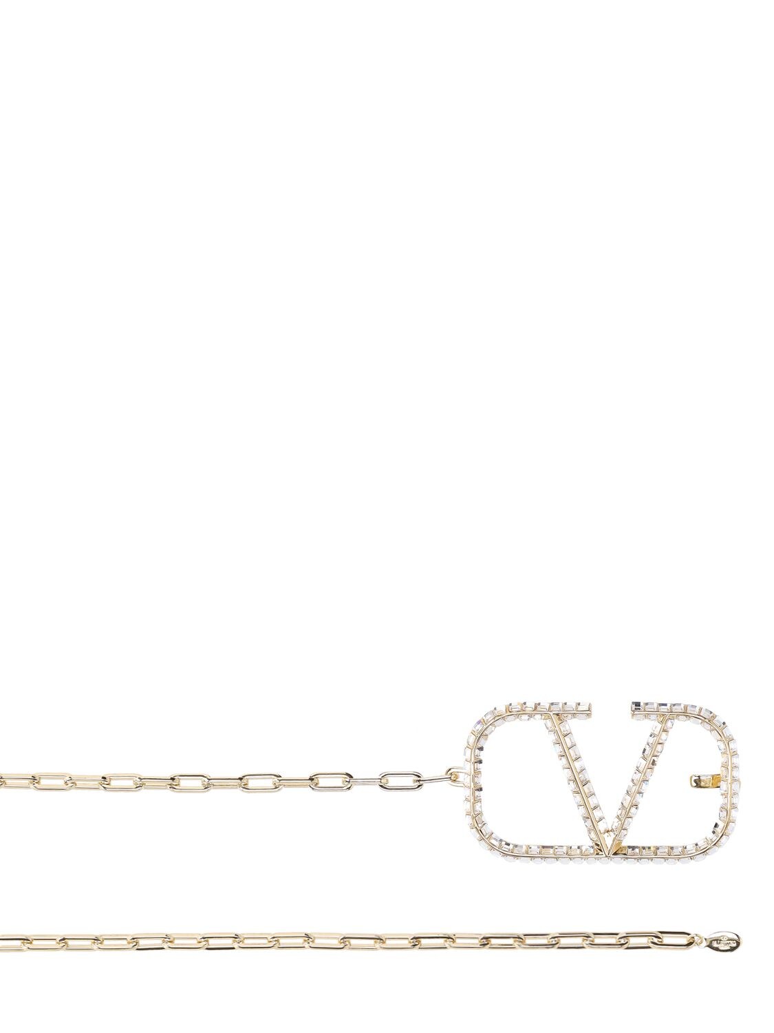 Shop Valentino V Logo Signature Chain Belt In Gold