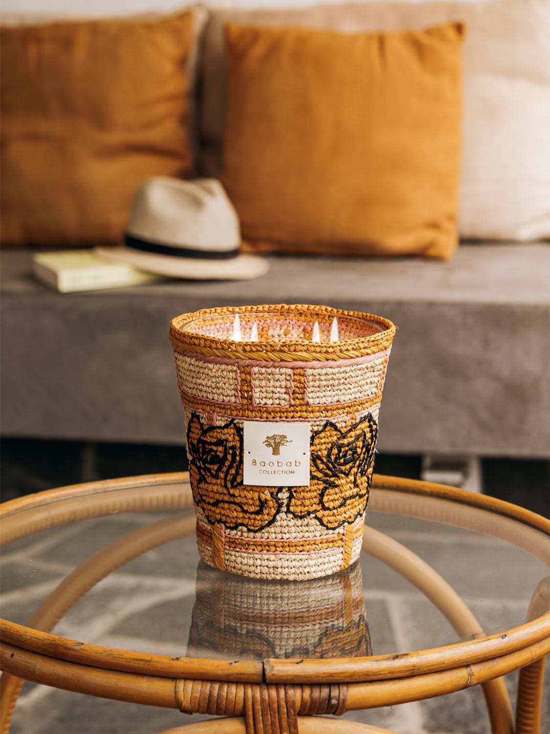 Shop Baobab Collection Frida Draozy Diego Candle In Yellow,orange