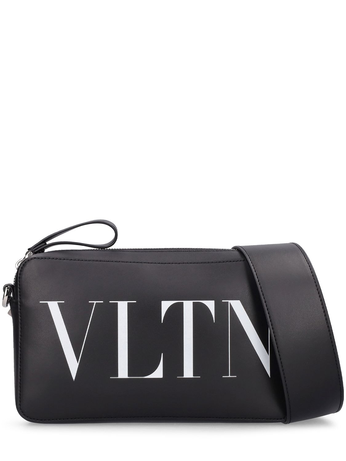 Valentino Garavani Medium Black Vltn Cross Body Bag In Black,white