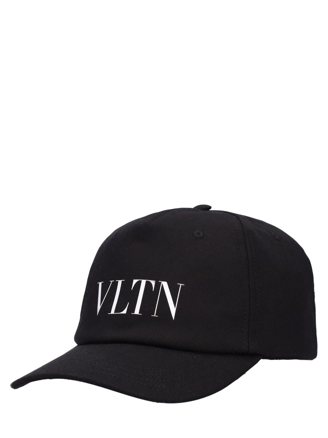 Shop Valentino Vltn Baseball Cotton Hat In Black,white