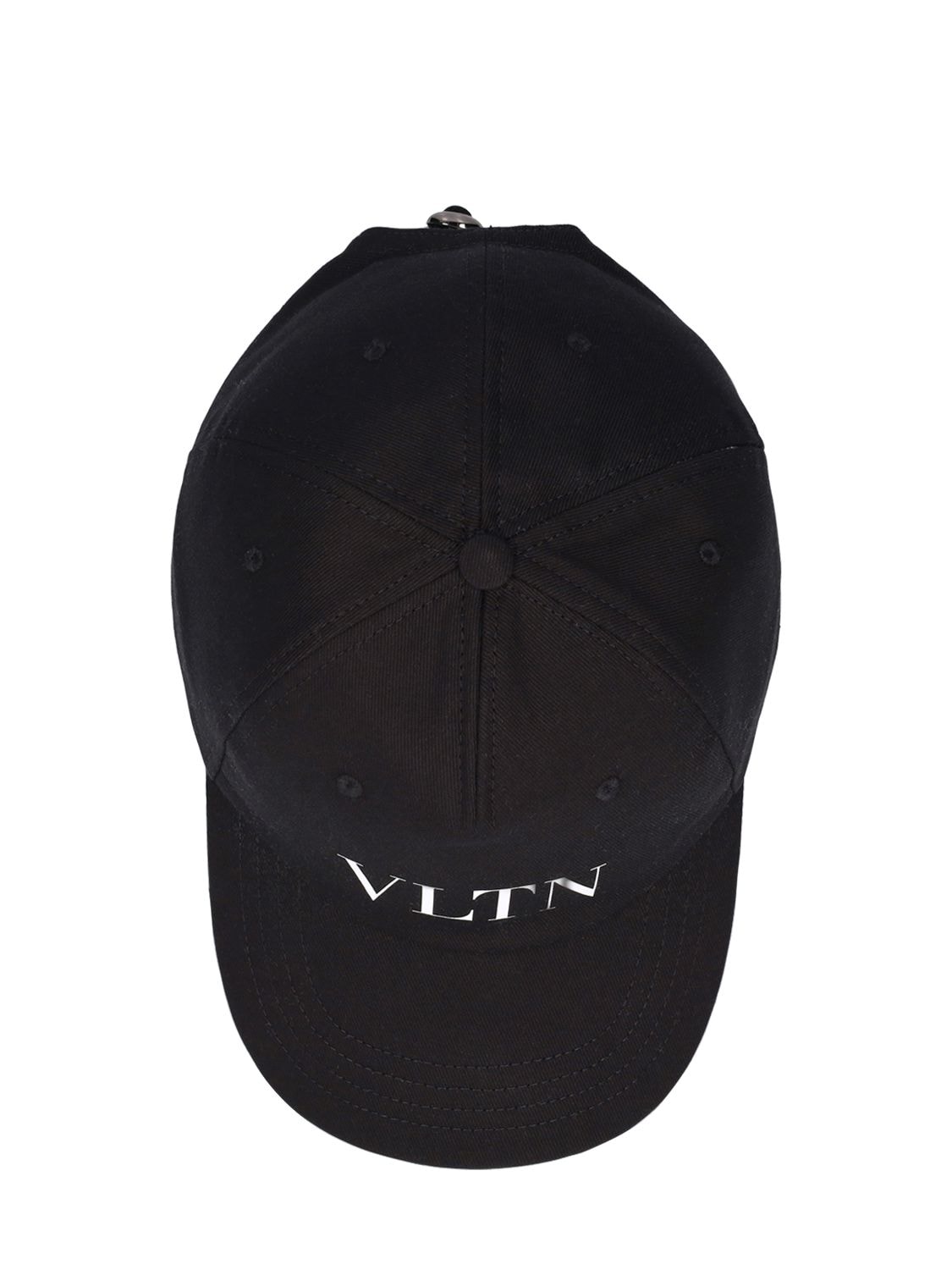 Shop Valentino Vltn Baseball Cotton Hat In Black,white