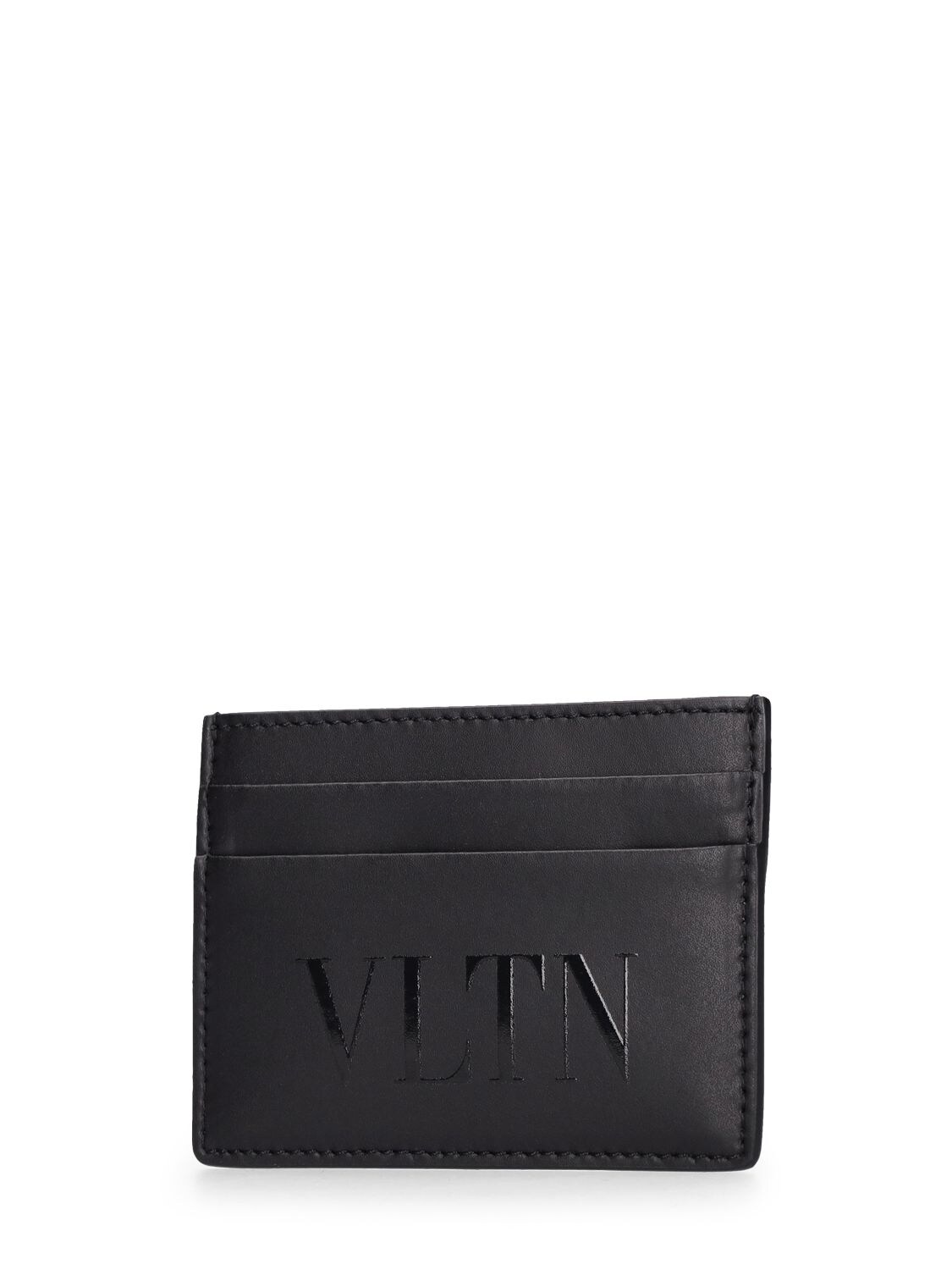 Shop Valentino Vltn Small Credit Card Holder In Black