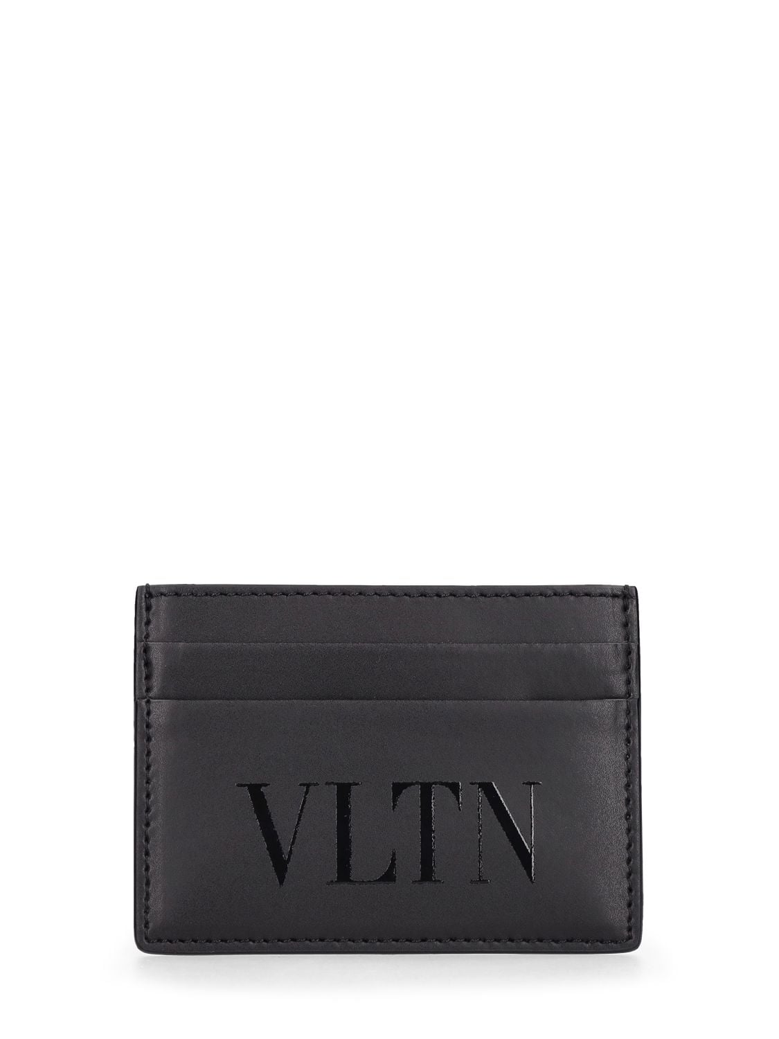 Valentino Garavani Vltn Small Credit Card Holder In Black