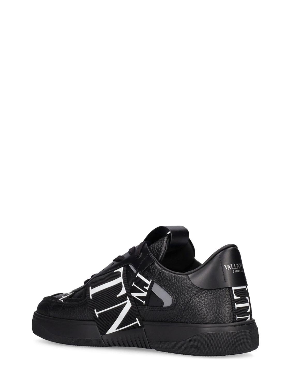 Shop Valentino Vl7n Leather Sneakers In Black