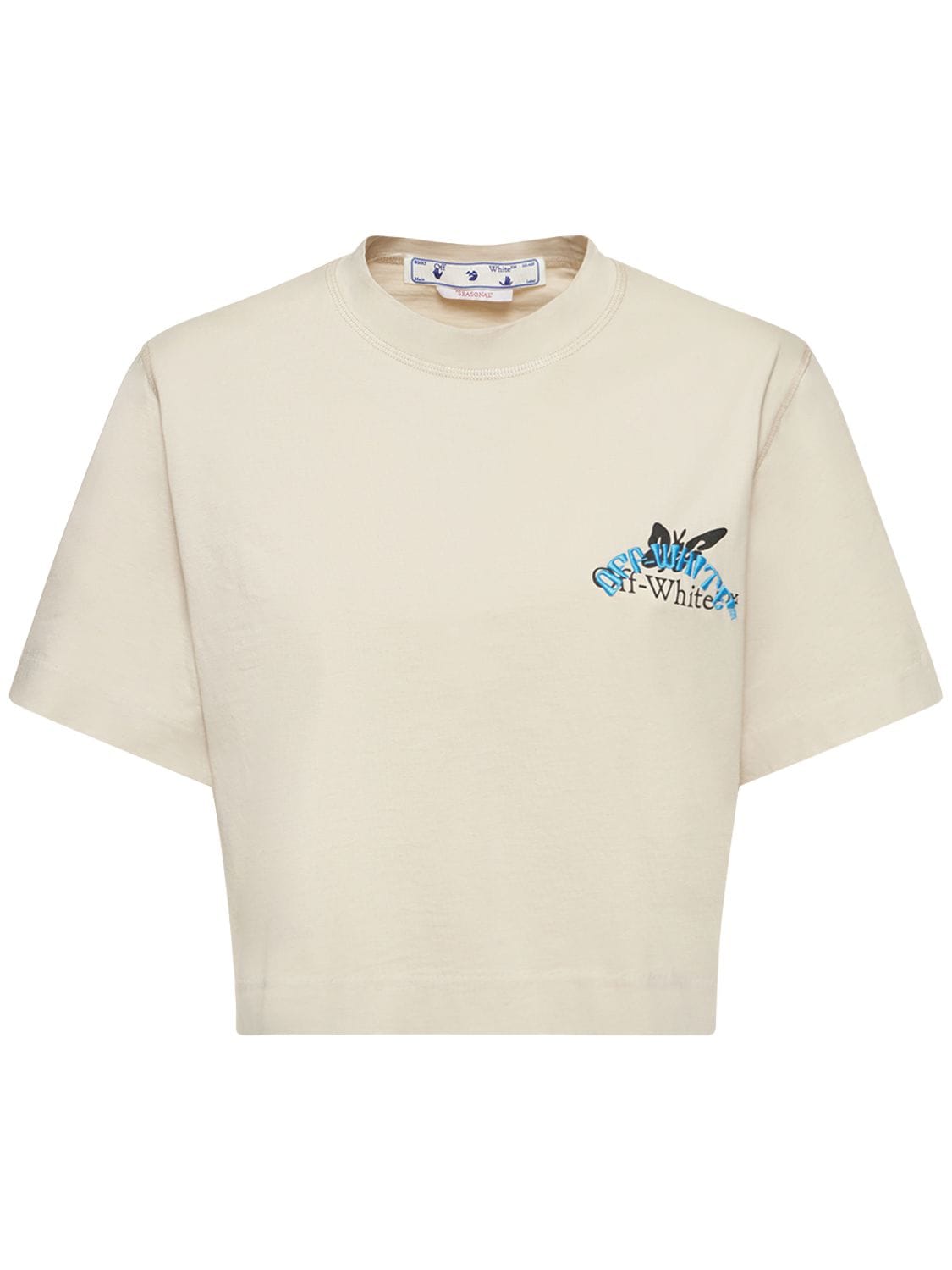 Butterfly Embroidered Cotton T-shirt