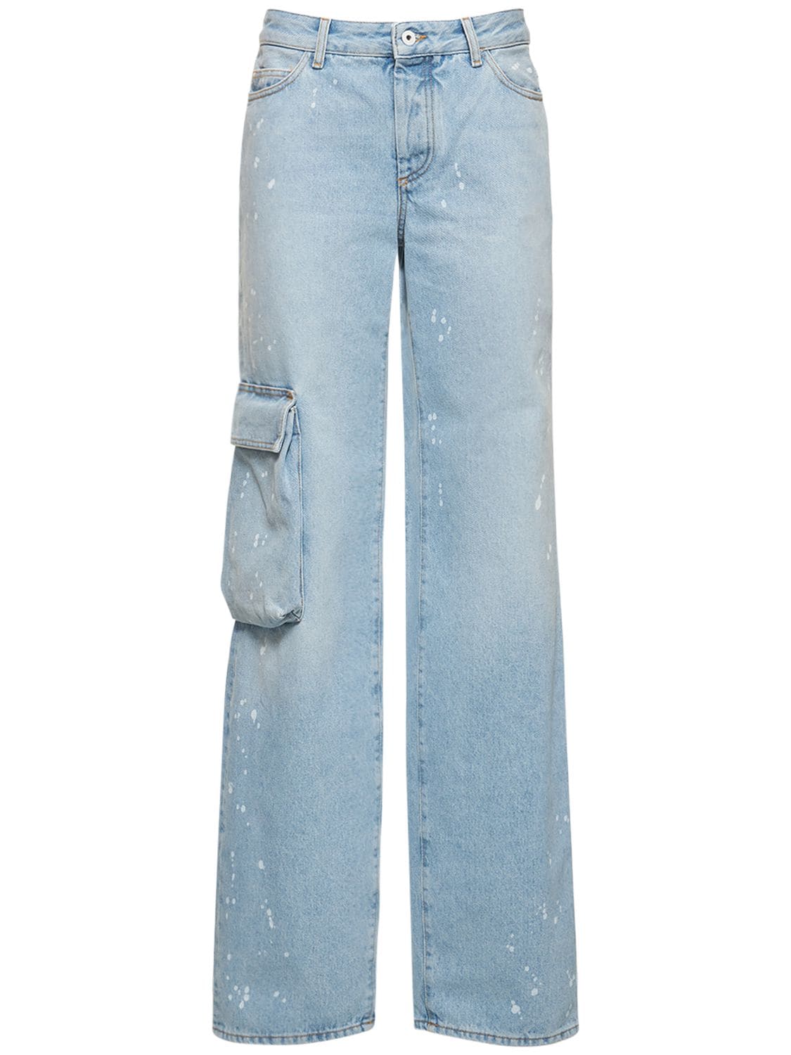OFF-WHITE TOYBOX PAINTED COTTON DENIM JEANS