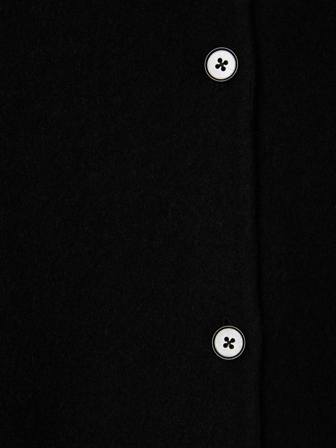 Shop Jil Sander Double Felted Wool & Angora Shirt Jacket In Black