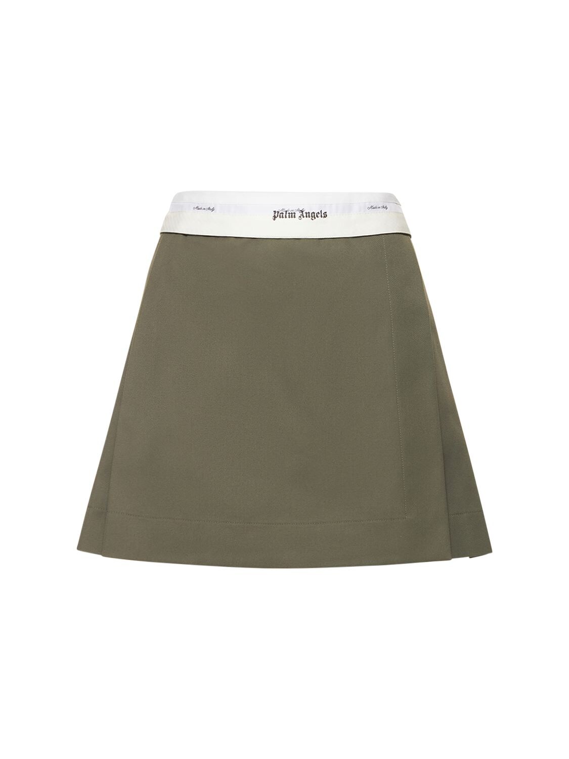 PALM ANGELS REVERSED WAISTBAND CHINO MINI SKIRT