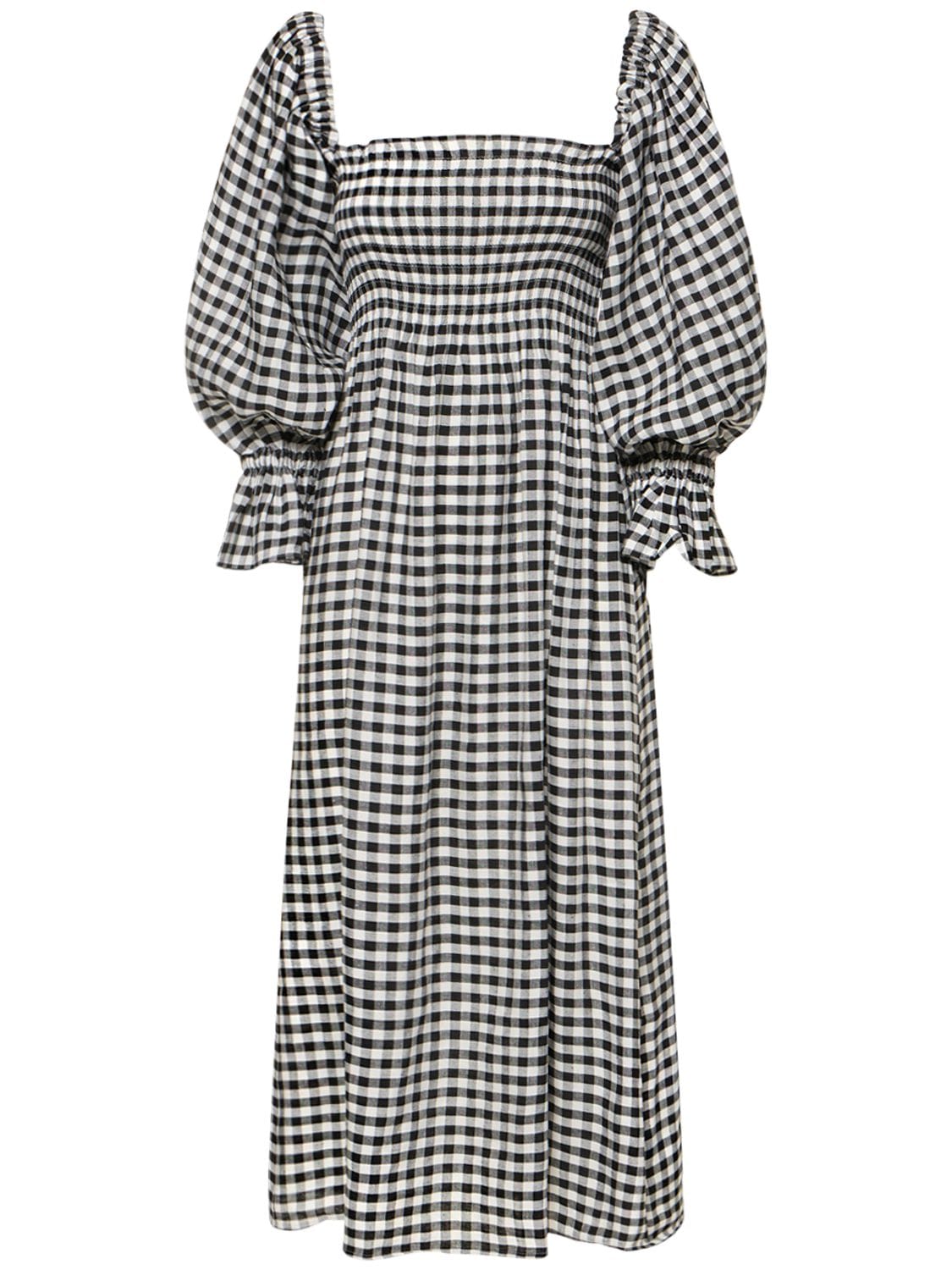 SLEEPER ATLANTA LINEN & VISCOSE MIDI DRESS