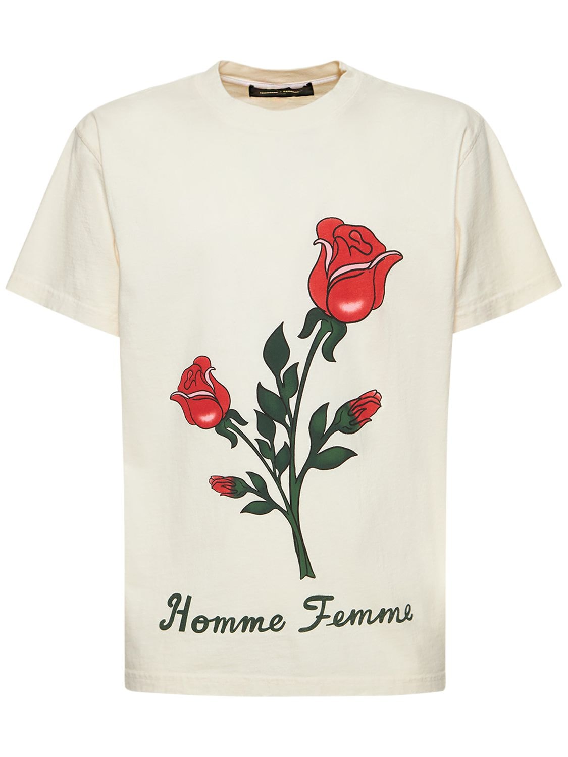 HOMME + FEMME LA Poetry Printed Cotton Jersey T-shirt