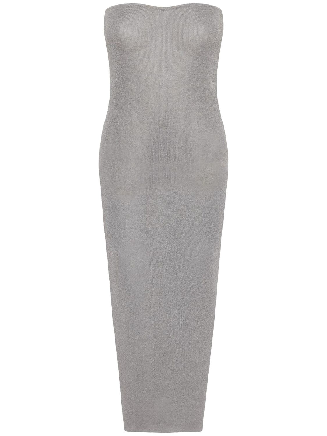 90s Strapless Sheer Knit Midi Dress – WOMEN > CLOTHING > DRESSES