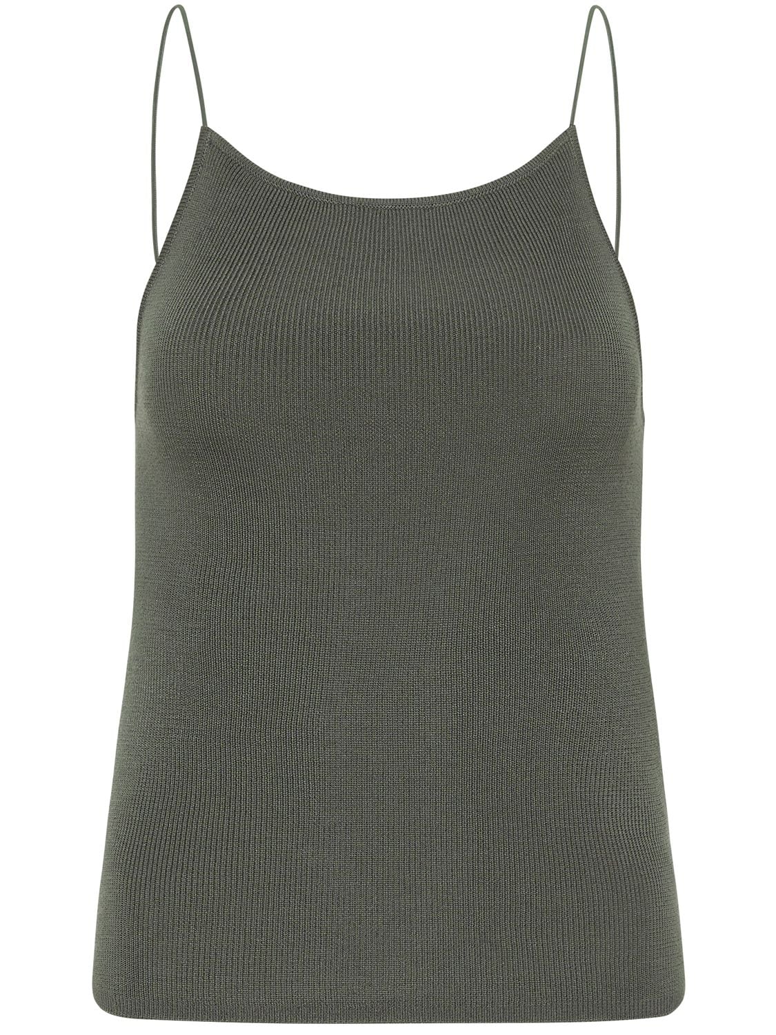 St.agni Classic Knit Lyocell Top In Grey
