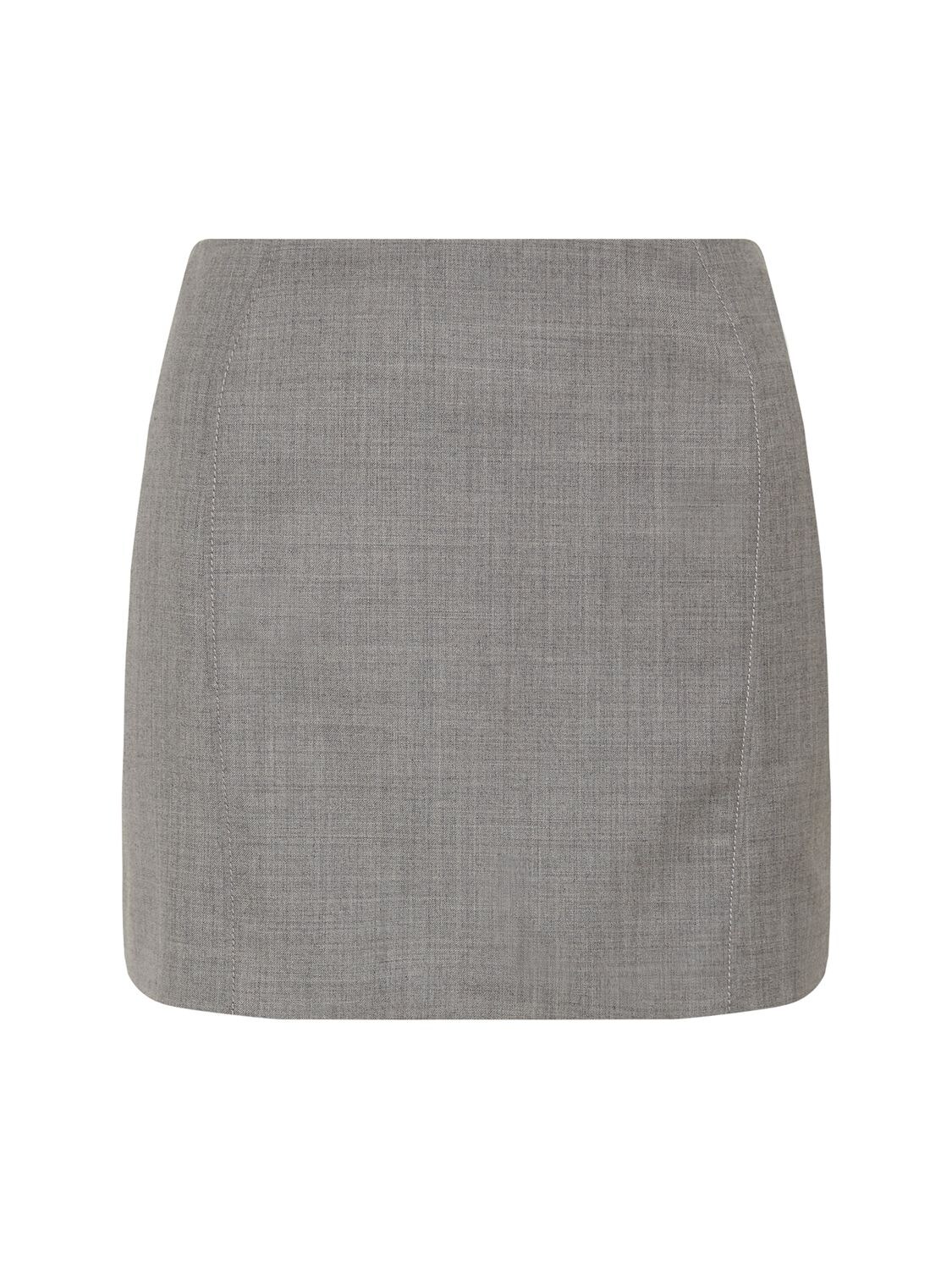 Curved Seam Wool Blend Mini Skirt – WOMEN > CLOTHING > SKIRTS