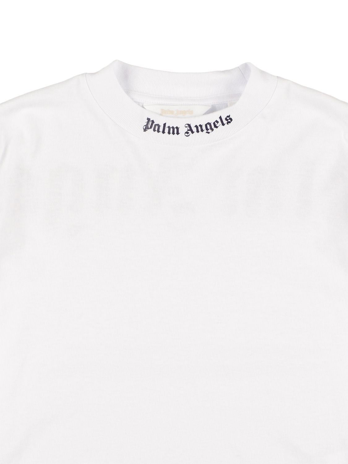 Shop Palm Angels Classic Overlogo Cotton Jersey T-shirt In White