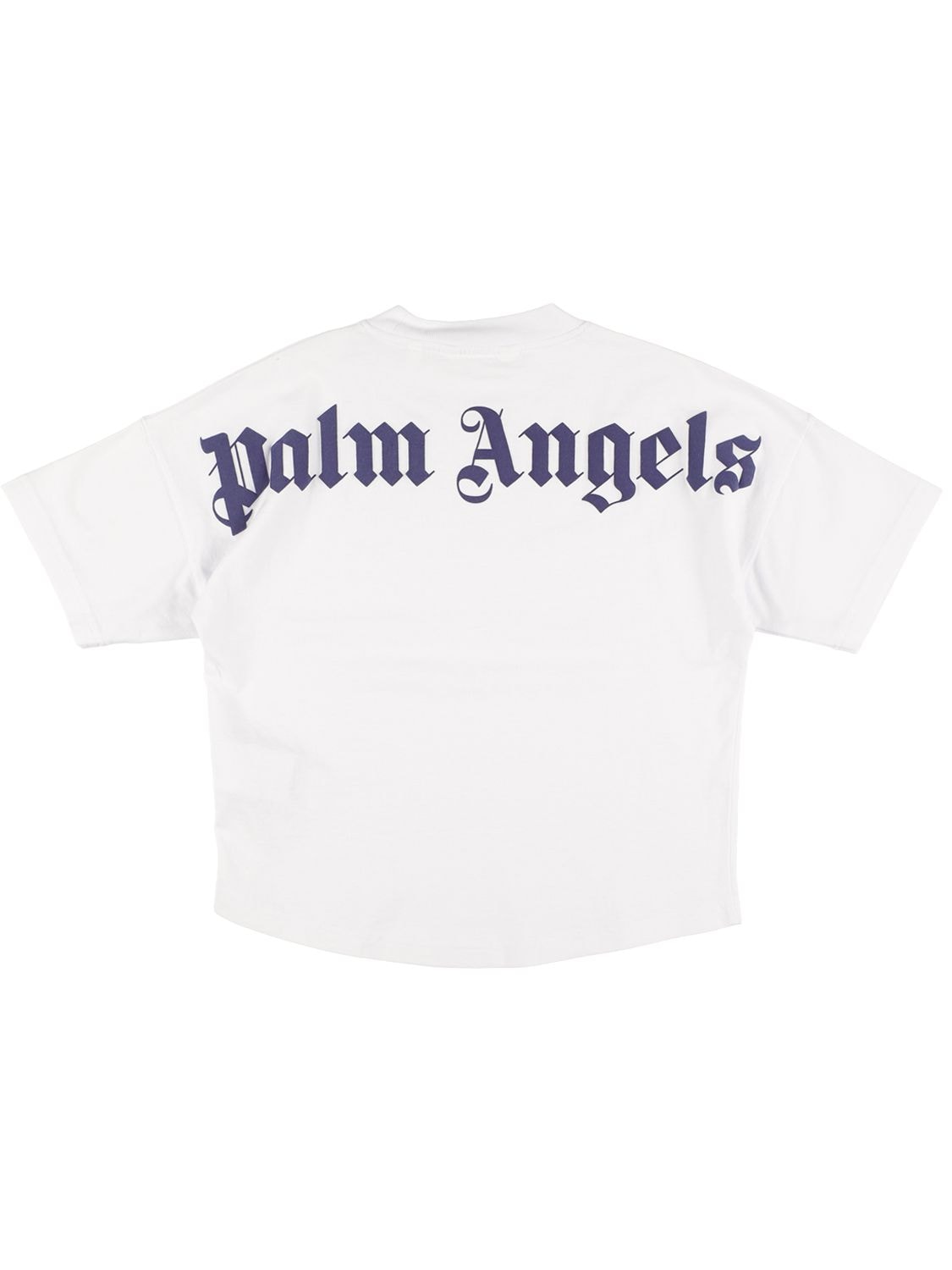 Palm Angels Kids' Classic Overlogo Cotton Jersey T-shirt In White