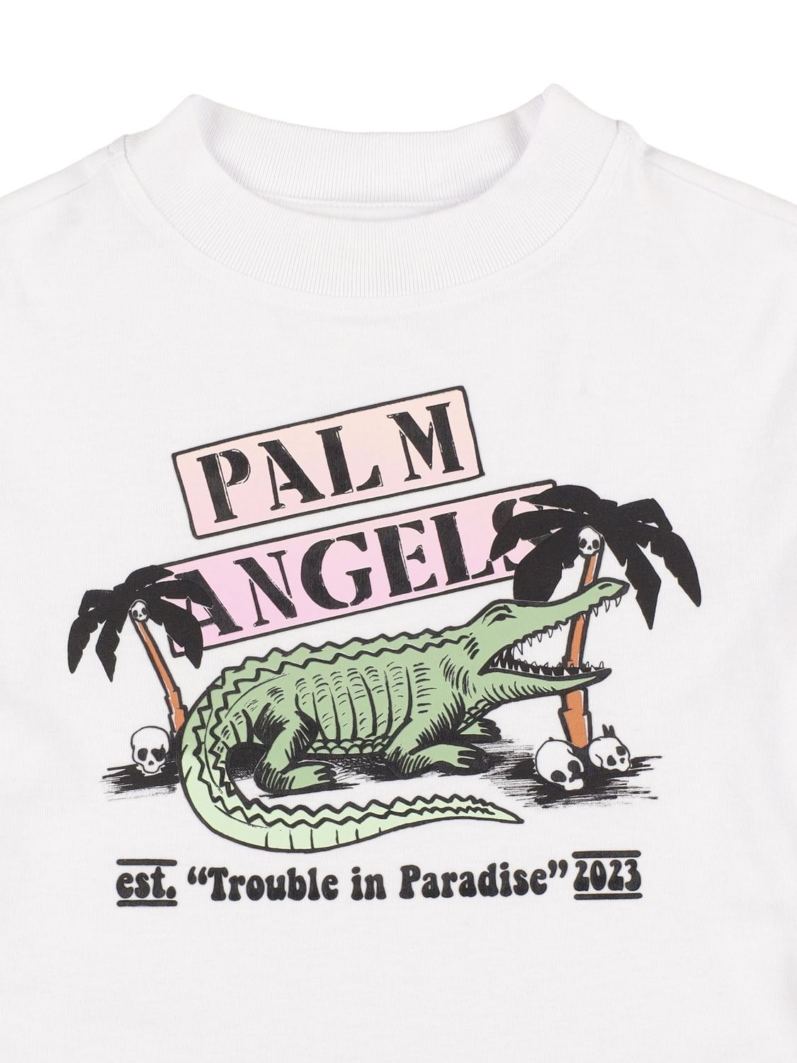 PALM ANGELS t-shirt CROCODILE White for boys