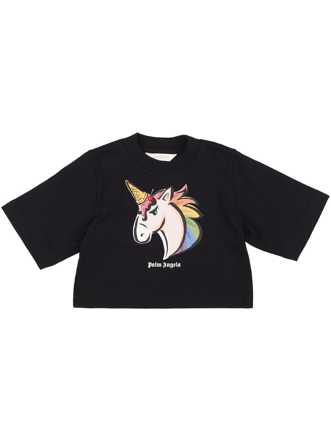 Unicorn Cotton Jersey Crop T-shirt